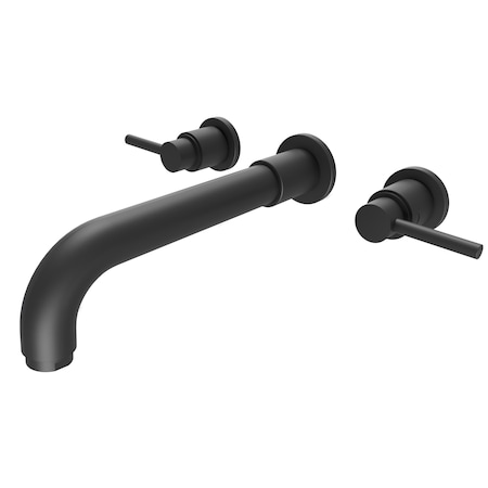 Pioneer Industries Two Handle Wall Mount Roman Tub Set in Matte Black 4MT600-MB